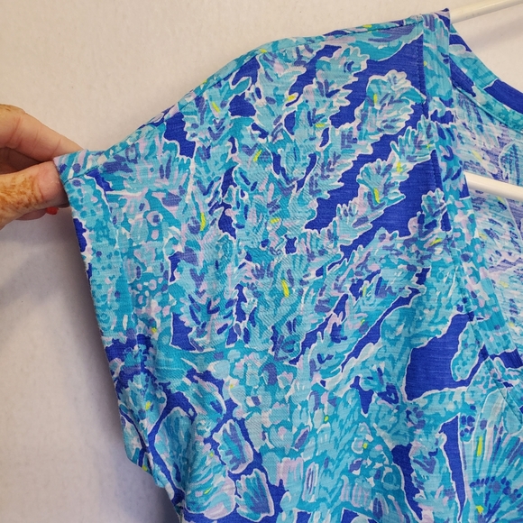Lilly Pulitzer Daley Tee Xsmall Oversized Tortuga Time Turtles Beach Preppy M - Picture 8 of 15